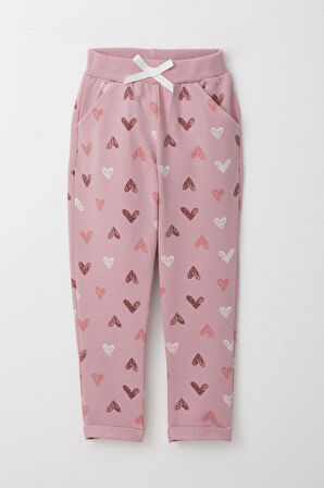 Breeze Kız Bebek Eşofman Takım Renkli Kalp Desenli 9 Ay-3 Yaş, Gülkurusu