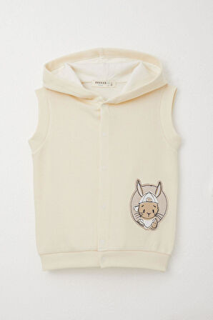 Breeze Erkek Bebek Zıbınlı 3 Lü Takım Sevimli Tavşancık Armalı 4 Ay-1 Yaş, Krem