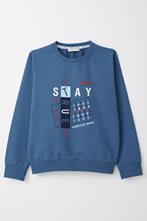 Breeze Erkek Çocuk Sweatshirt 4-8 Yaş, İndigo