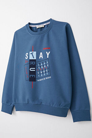 Breeze Erkek Çocuk Sweatshirt 4-8 Yaş, İndigo