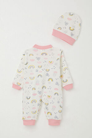 Breeze Kız Bebek Tulum Gökyüzü Temalı 0-6 Ay, Ekru
