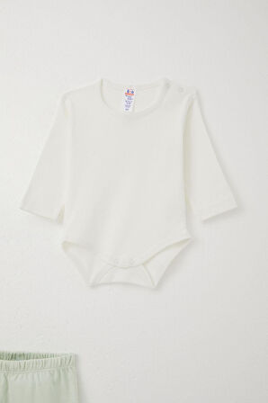 Breeze Erkek Bebek Zıbınlı 3 Lü Takım Sevimli Şapkalı Köpekçik Nakışlı 4 Ay-1 Yaş, Su Yeşili