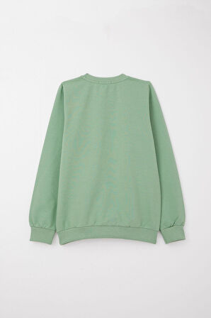 Breeze Kız Çocuk Eşofman Takım Renkli Yazı Baskılı 8-12 Yaş, Mint Yeşili