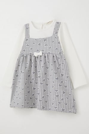 Breeze Kız Çocuk Uzun Kollu Elbise Kalp & Kazayağı Desenli 1.5-5 Yaş, Buz Mavisi