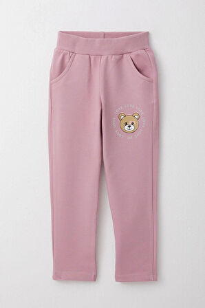 Breeze Kız Çocuk Eşofman Takım Simli Yazı Baskılı Sevimli Ayıcıklı 1.5-5 Yaş, Açık Gri Melanj