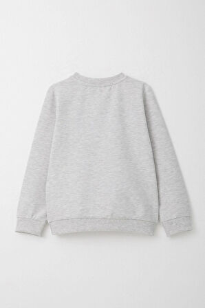 Breeze Kız Çocuk Eşofman Takım Simli Yazı Baskılı Sevimli Ayıcıklı 1.5-5 Yaş, Açık Gri Melanj