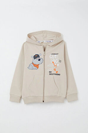 Breeze Erkek Çocuk Eşofman Takım Havalı Köpekçik Baskılı 1.5-5 Yaş, Bej