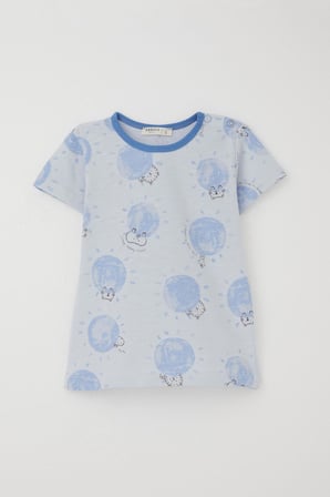 Breeze Erkek Bebek Pijama Takımı Sevimli Hayvanlar Alemi Dostluk Temalı 9 Ay-3 Yaş, Açık Mavi