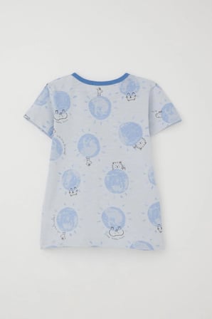 Breeze Erkek Bebek Pijama Takımı Sevimli Hayvanlar Alemi Dostluk Temalı 9 Ay-3 Yaş, Açık Mavi