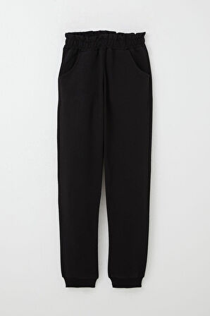 Breeze Kız Çocuk Eşofman Takım Taş İşlemeli Kalp 4-9 Yaş, Siyah