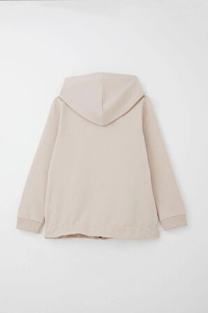 Breeze Kız Çocuk Eşofman Takım Taş İşlemeli Kalp 4-9 Yaş, Bej