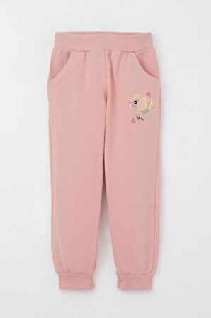 Breeze Kız Çocuk Eşofman Takım Çiçek & Kuş Nakışlı 1.5-5 Yaş, Gülkurusu