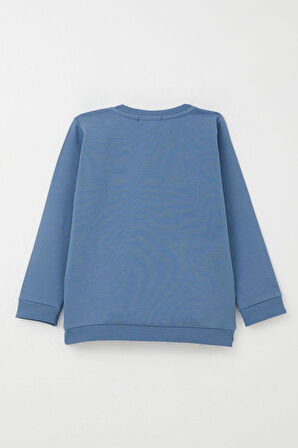 Breeze Erkek Bebek Eşofman Takım Mutlu Köpekçik Nakışlı 9 Ay-3 Yaş, İndigo