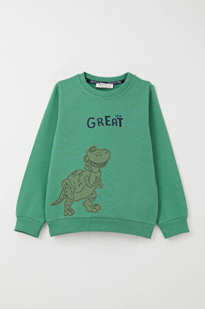 Breeze Erkek Çocuk Eşofman Takım Harika Dinozor Baskılı 1.5-5 Yaş, Mint Yeşili