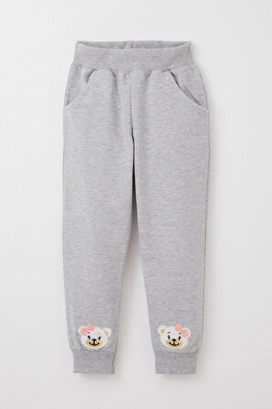 Breeze Kız Bebek Eşofman Takım Sevimli Ayıcık Nakışlı Çiçekli 9 Ay-3 Yaş, Pembe