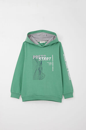 Breeze Erkek Çocuk Eşofman Takım Oyun Temalı Önden Cepli 5-10 Yaş, Mint Yeşili