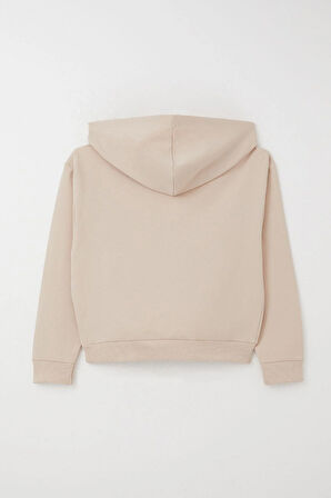 Breeze Kız Çoçuk Eşofman Takım Balıkçı Yaka Kapüşonlu 8-14 Yaş, Bej