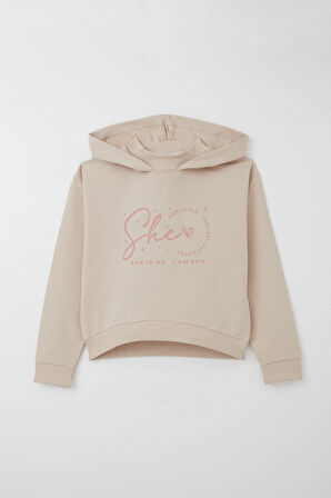 Breeze Kız Çoçuk Eşofman Takım Balıkçı Yaka Kapüşonlu 8-14 Yaş, Bej