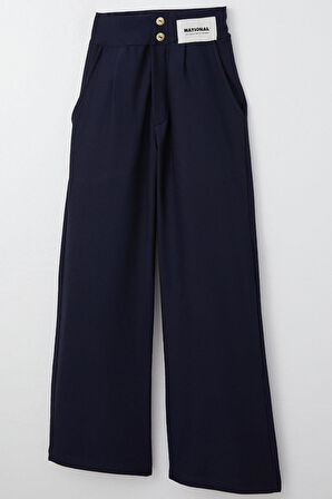 Breeze Kız Çocuk Pantolon Düğmeli Fermuarlı 6-14 Yaş, Lacivert