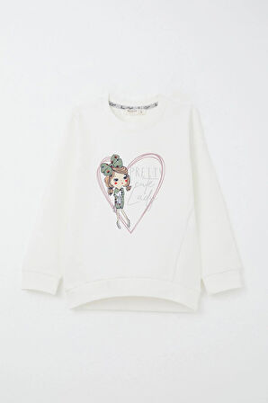 Breeze Kız Çocuk Eşofman Takım Havalı Kız Baskılı 2-6 Yaş, Ekru