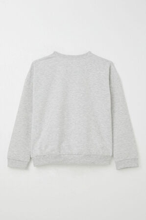 Breeze Kız Çocuk Eşofman Takım Lig Temalı Ön Kısmı V Dikişli 5-10 Yaş, Açık Gri Melanj