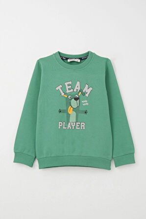 Breeze Erkek Çocuk Eşofman Takım Oyuncu Köpekçik Baskılı 1-4 Yaş, Mint Yeşili