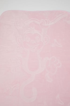Golden Golden Yenidoğan Bebek Battaniyesi Emboss Kabartma Maymuncuk Baskılı Standart, Pembe