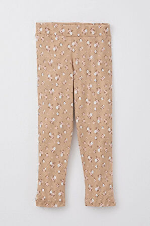 Breeze Kız Çocuk Taytlı Takım Sevimli Hayvancık Baskılı Çiçekli 1.5-5 Yaş, Gülkurusu