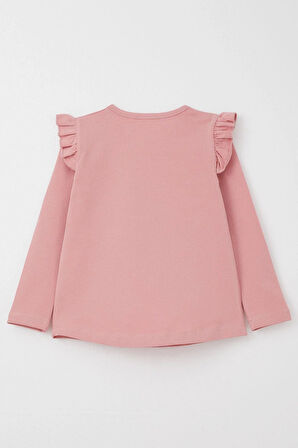 Breeze Kız Çocuk Taytlı Takım Sevimli Hayvancık Baskılı Çiçekli 1.5-5 Yaş, Gülkurusu