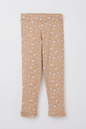 Breeze Kız Çocuk Taytlı Takım Sevimli Kız Baskılı Çiçekli 2-6 Yaş, Somon