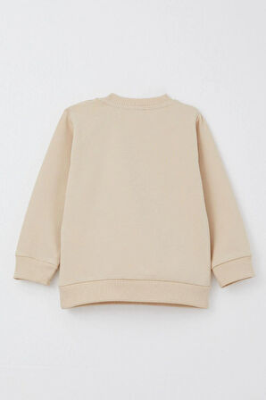 Breeze Erkek Bebek Eşofman Takım Sevimli Kral Köpekçik Nakışlı 6 Ay-2 Yaş, Bej