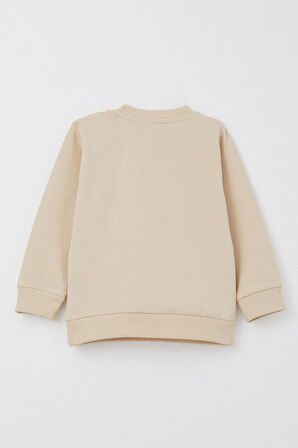 Breeze Erkek Bebek Eşofman Takım Sevimli Kral Köpekçik Nakışlı 6 Ay-2 Yaş, Bej