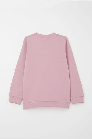 Breeze Kız Çocuk Eşofman Takım Çiçek Baskılı Geniş Paça Yırtmaçlı 5-10 Yaş, Gülkurusu