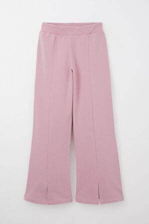 Breeze Kız Çocuk Eşofman Takım Çiçek Baskılı Geniş Paça Yırtmaçlı 5-10 Yaş, Gülkurusu