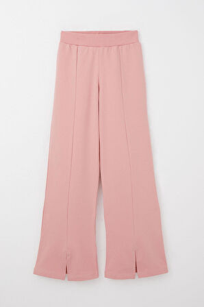 Breeze Kız Çocuk Eşofman Takım Çiçek Baskılı Geniş Paça Yırtmaçlı 5-10 Yaş, Gülkurusu