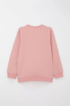 Breeze Kız Çocuk Eşofman Takım Çiçek Baskılı Geniş Paça Yırtmaçlı 5-10 Yaş, Gülkurusu