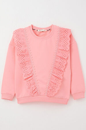 Breeze Kız Çocuk Sweatshirt Güpürlü 1.5-5 Yaş, Pembe