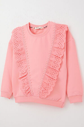 Breeze Kız Çocuk Sweatshirt Güpürlü 1.5-5 Yaş, Pembe