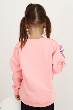 Breeze Kız Çocuk Sweatshirt Güpürlü 1.5-5 Yaş, Pembe