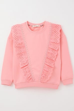 Breeze Kız Çocuk Sweatshirt Güpürlü 1.5-5 Yaş, Pembe