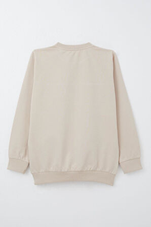 Breeze Erkek Çocuk Sweatshirt Kapaklı Cep Detaylı 6-12 Yaş, Bej