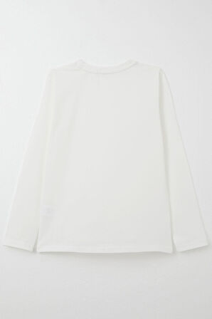 Breeze Erkek Çocuk Uzun Kollu Tişört Basic 5-14 Yaş, Ekru