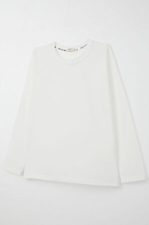 Breeze Erkek Çocuk Uzun Kollu Tişört Basic 5-14 Yaş, Ekru