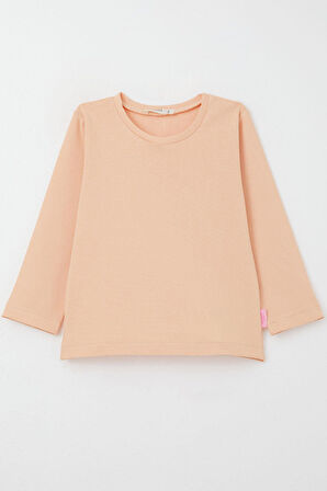 Breeze Kız Bebek Uzun Kollu Tişört Basic 9 Ay-3 Yaş, Somon