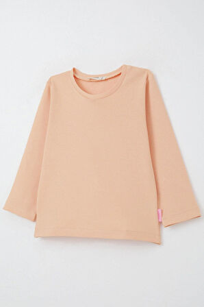 Breeze Kız Bebek Uzun Kollu Tişört Basic 9 Ay-3 Yaş, Somon