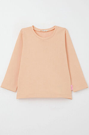 Breeze Kız Bebek Uzun Kollu Tişört Basic 9 Ay-3 Yaş, Somon