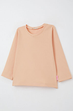 Breeze Kız Bebek Uzun Kollu Tişört Basic 9 Ay-3 Yaş, Somon