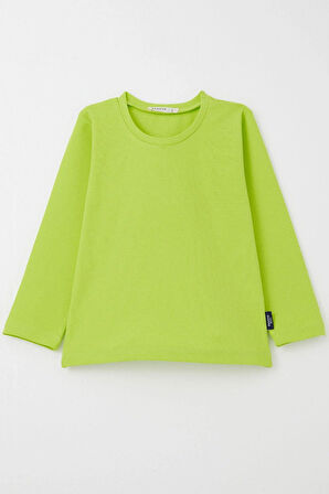 Breeze Erkek Bebek Uzun Kollu Tişört Basic 9 Ay-3 Yaş, Neon Yeşil