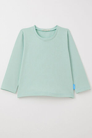 Breeze Erkek Bebek Uzun Kollu Tişört Basic 9 Ay-3 Yaş, Mint Yeşili