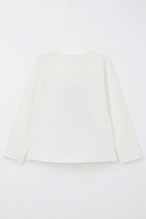 Breeze Kız Çocuk Taytlı Takım Sevimli Ayıcık Nakışlı Pullu 1.5-5 Yaş, Ekru